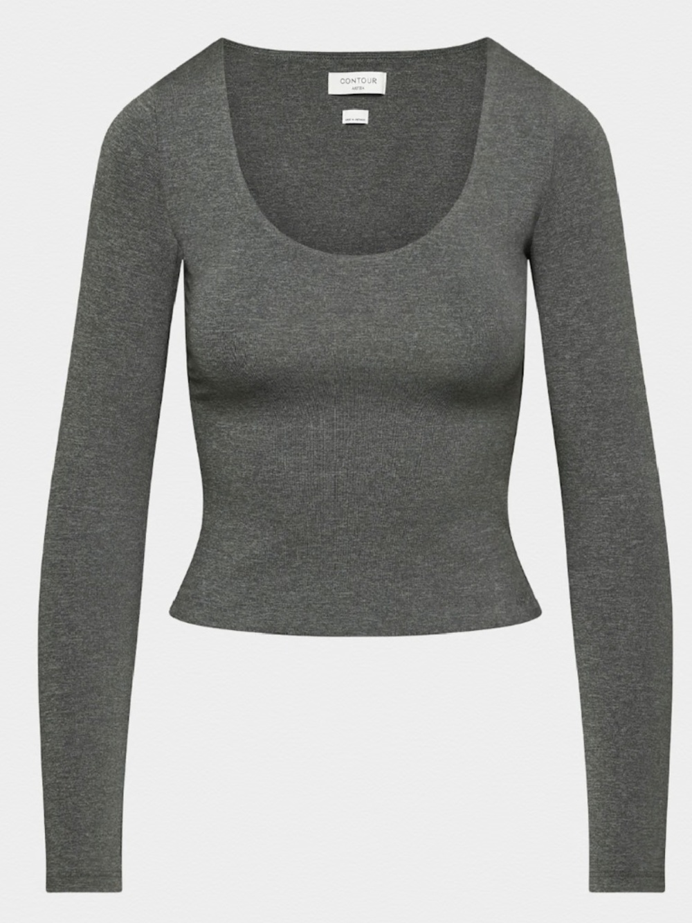 Aritzia Contour Scoopneck Longsleeve in Heather Charcoal XS